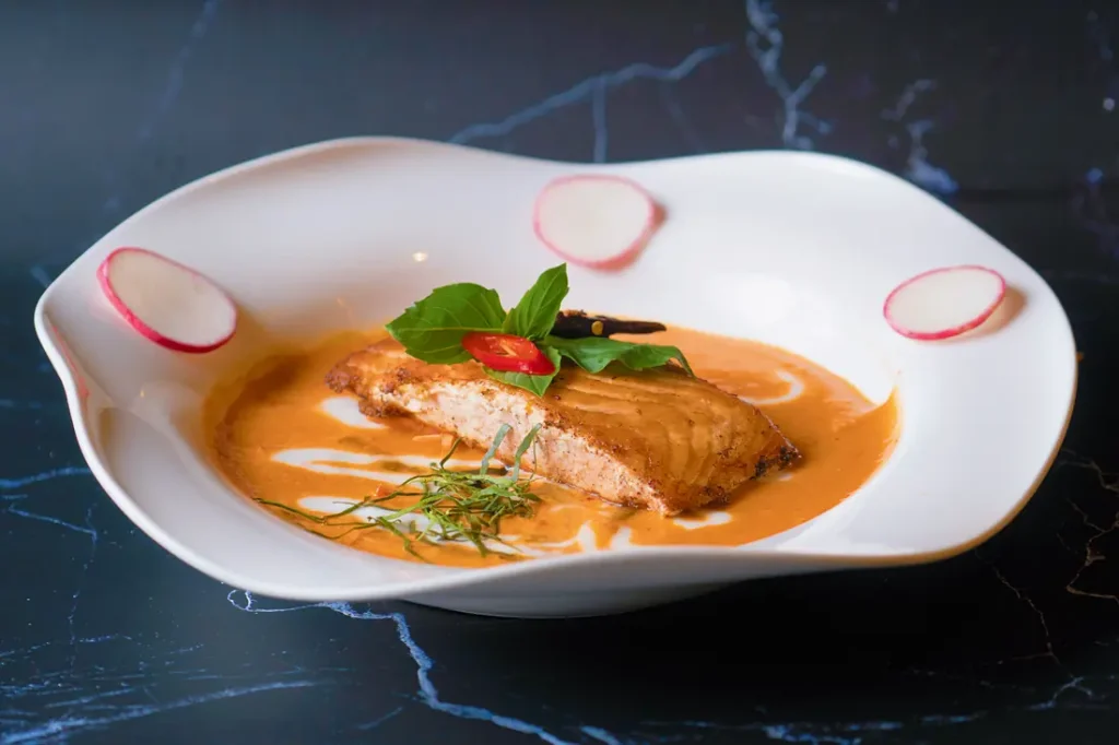 Salmon panang curry at Thai Food Near Me NYC