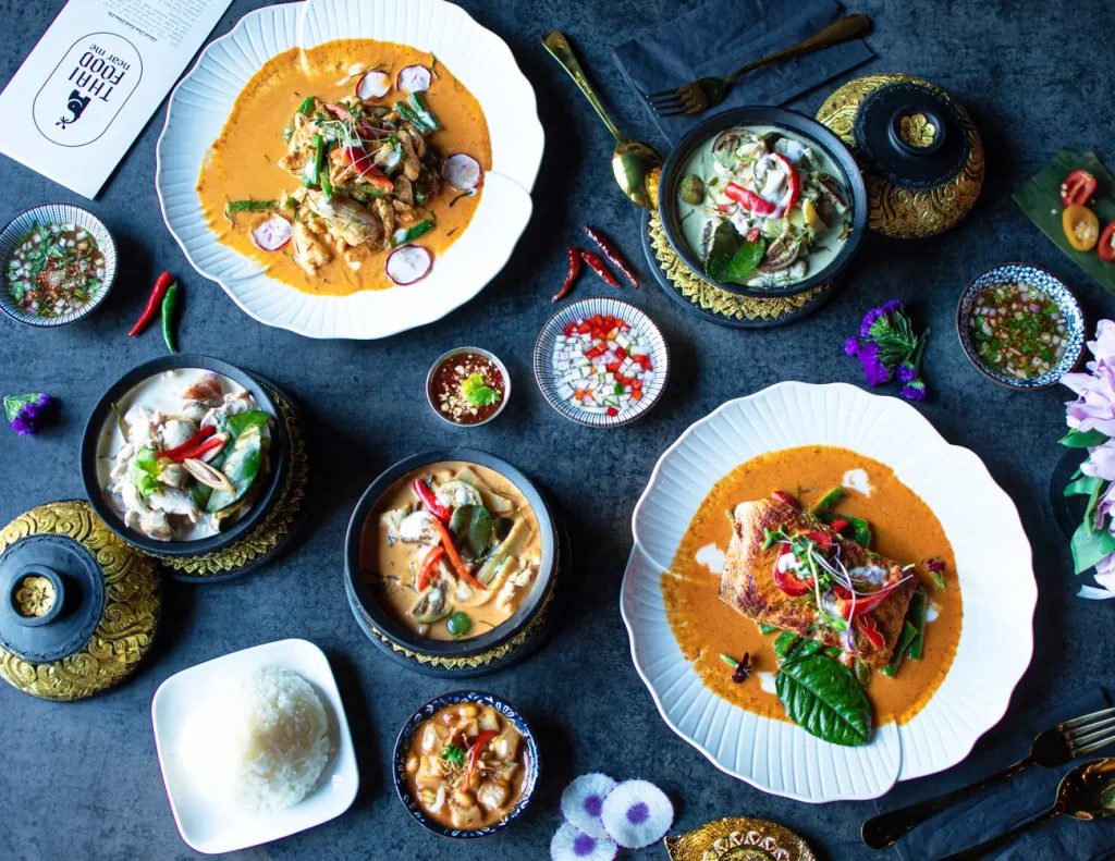 Selection of Thai curries at Thai Food Near Me NYC